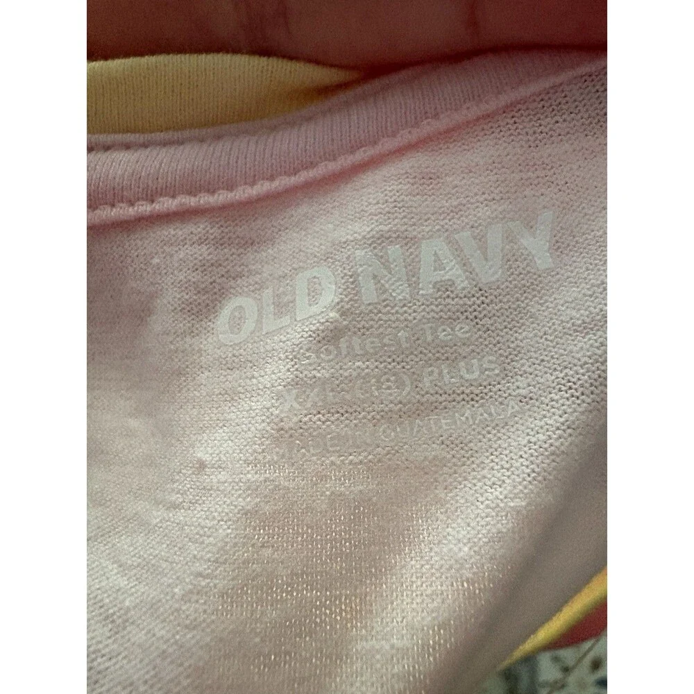 Old Navy Softest Printed Short-Sleeve T-Shirt for Girls Pink And Yellow Size XXL